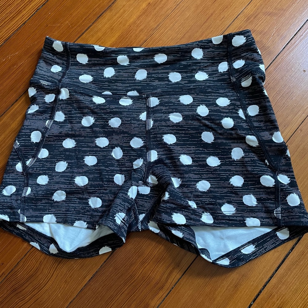 Outdoor Voices Black Polka Dot Flex Shorts-S